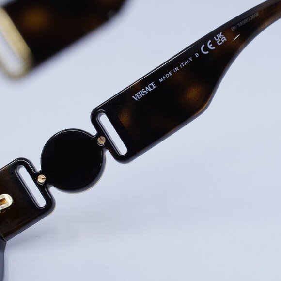 Versace VE3320U 108 Eyeglasses Dark Havana 56mm Geometric Frame - Picture 7 of 11